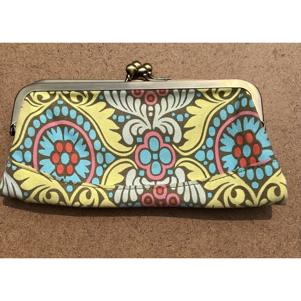 Lulu coin purse wallet, double pocket, bill holder  yellow teal